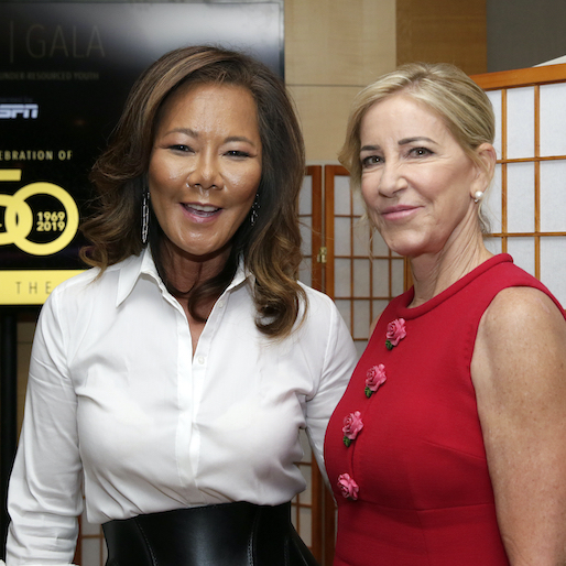 Christ Evert and Kathleen Wu Chris Evert and Kathleen Wu smiling during the USTA Foundation Gala at the 2019 US Open. (Photo by Steven Freeman/USTA)